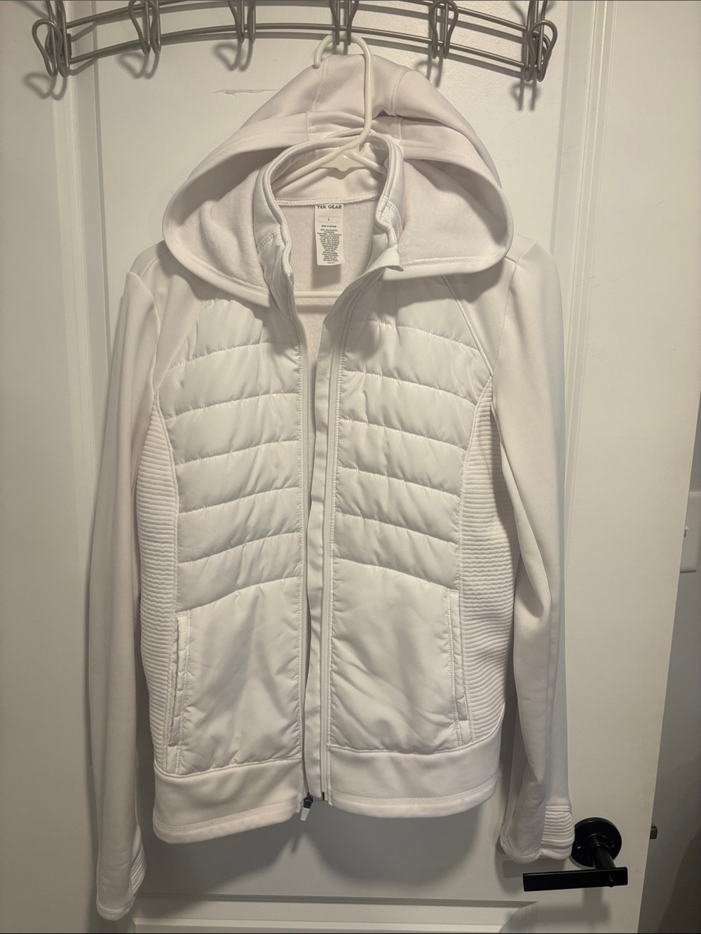 White Quilted Hoodie